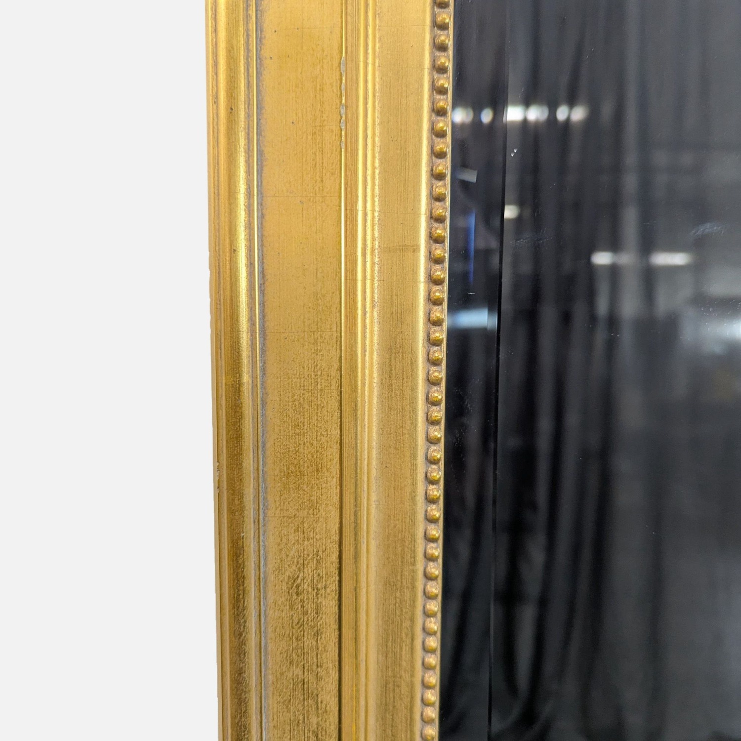 Wood Floor Mirror with Gold Frame	 - image-4