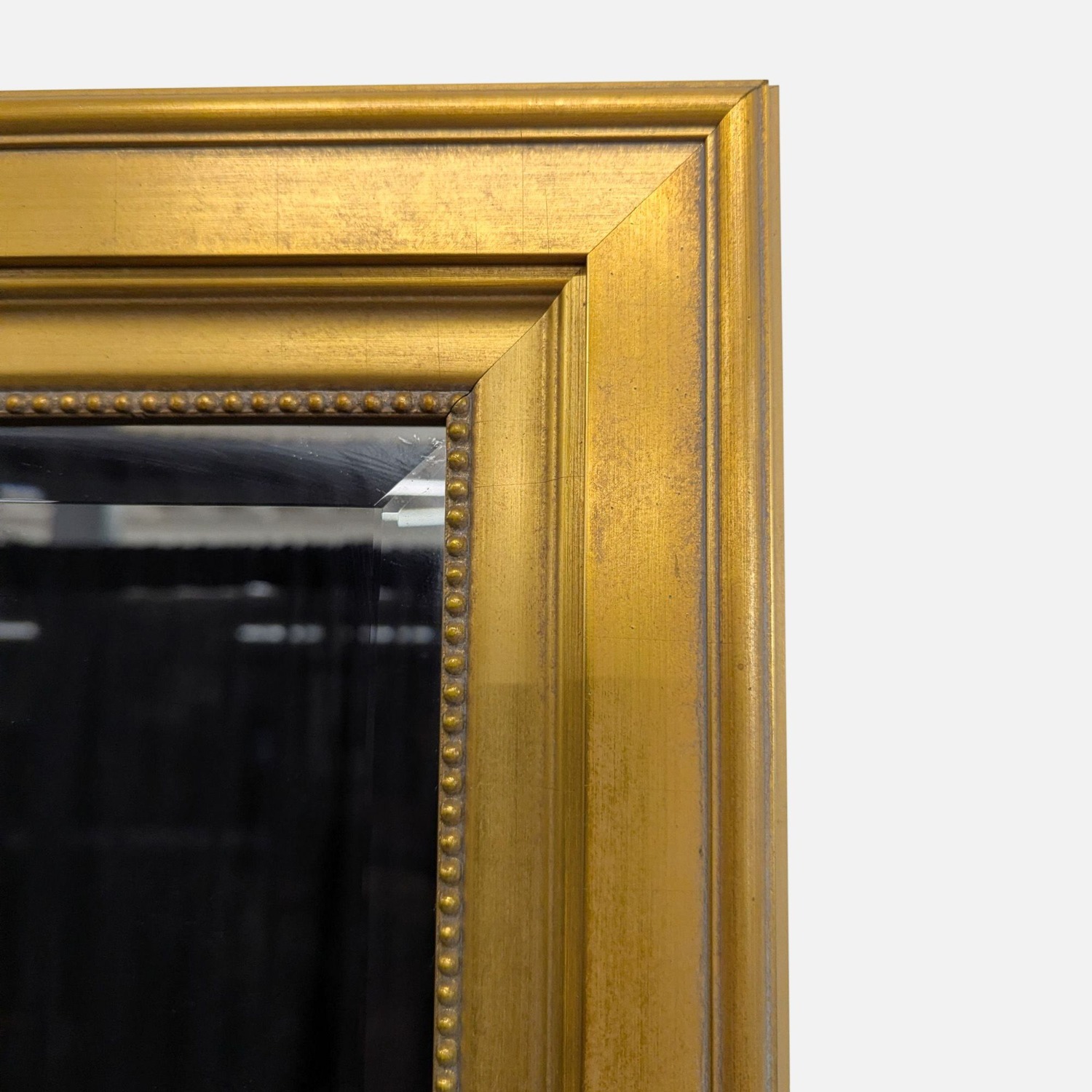 Wood Floor Mirror with Gold Frame	 - image-5