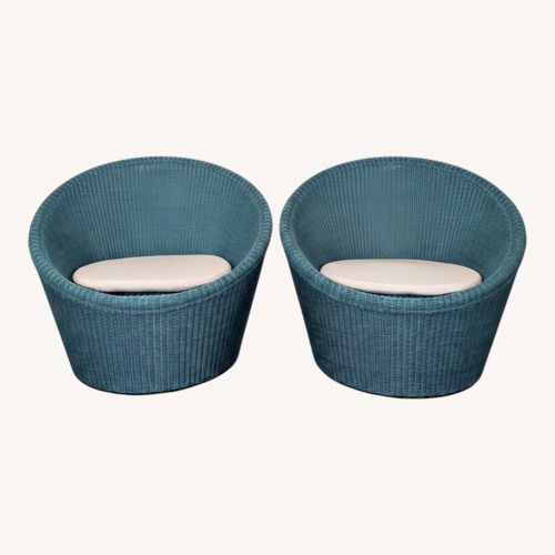 Used Crate & Barrel Calypso Woven Lounge Chairs for sale on AptDeco