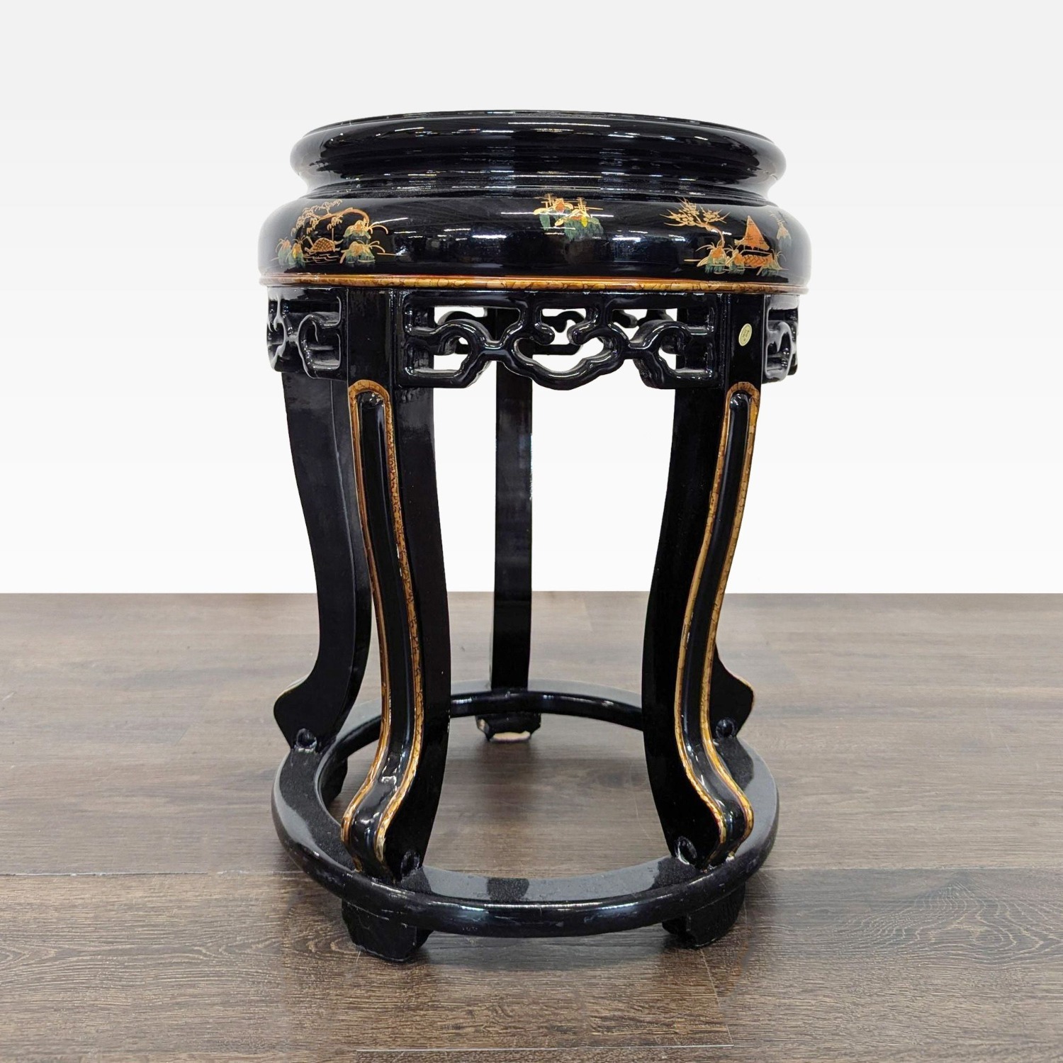 Lacquered Chinoiserie Stool/Display Stand	 - image-1