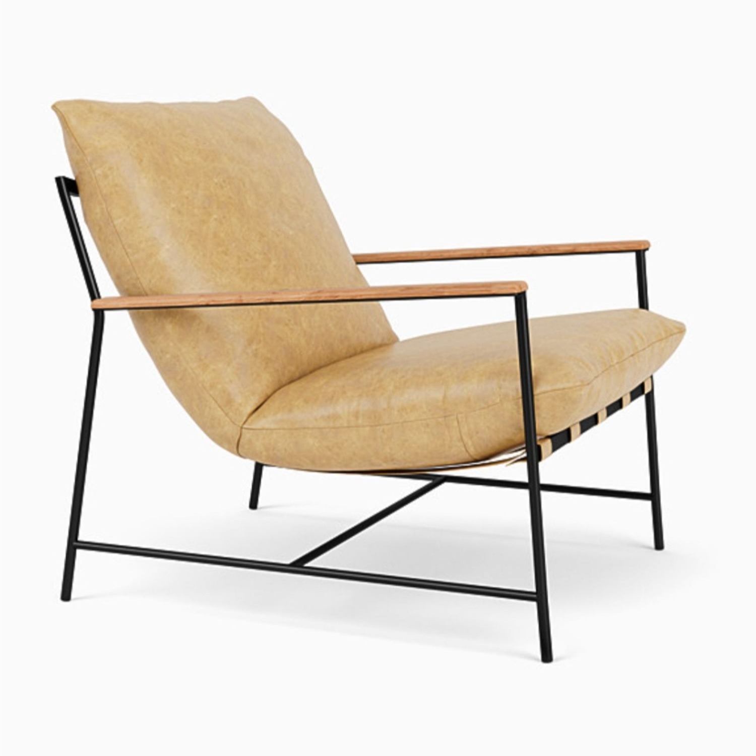 Denver Modern Vail Lounge Chair with Tan Leather - image-2