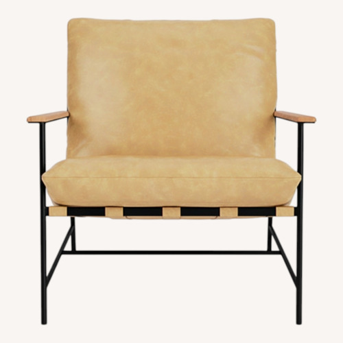 Used Denver Modern Vail Lounge Chair with Tan Leather  for sale on AptDeco