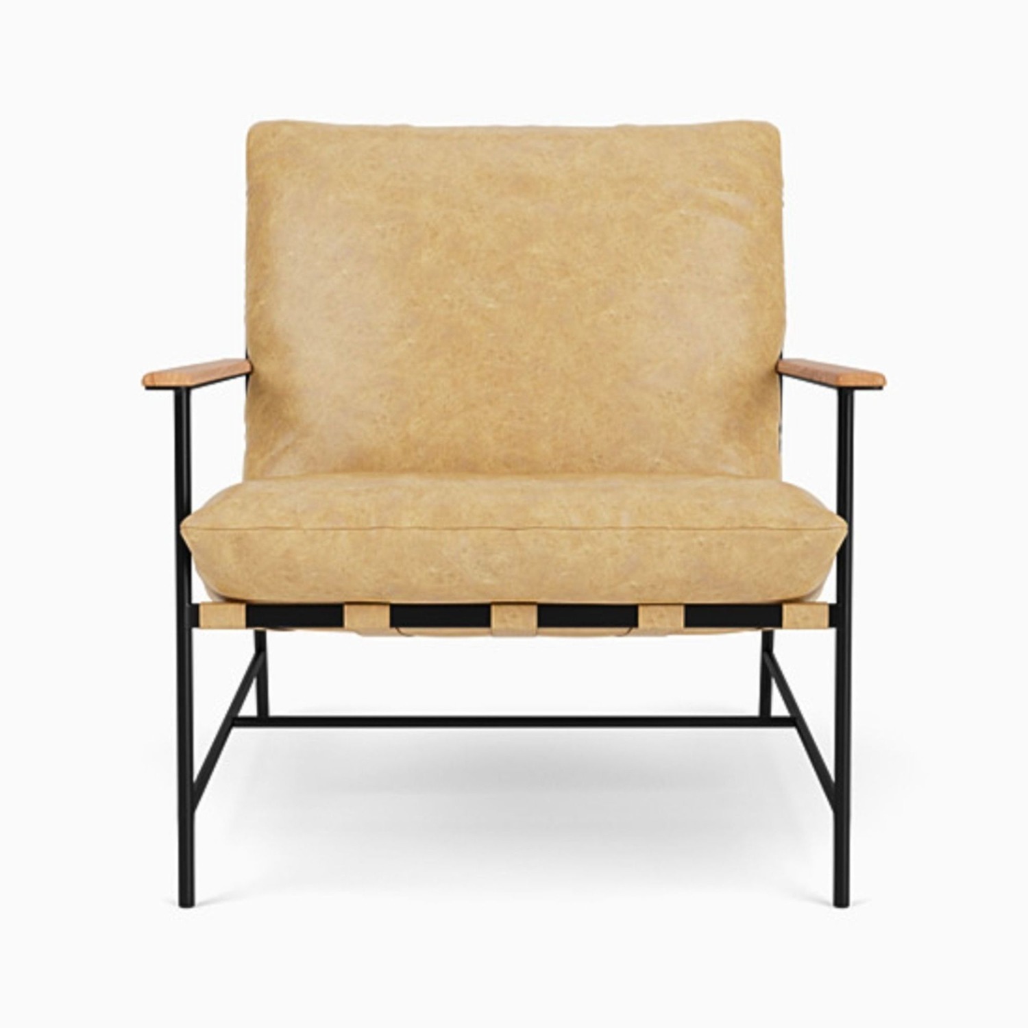 Denver Modern Vail Lounge Chair with Tan Leather - image-1