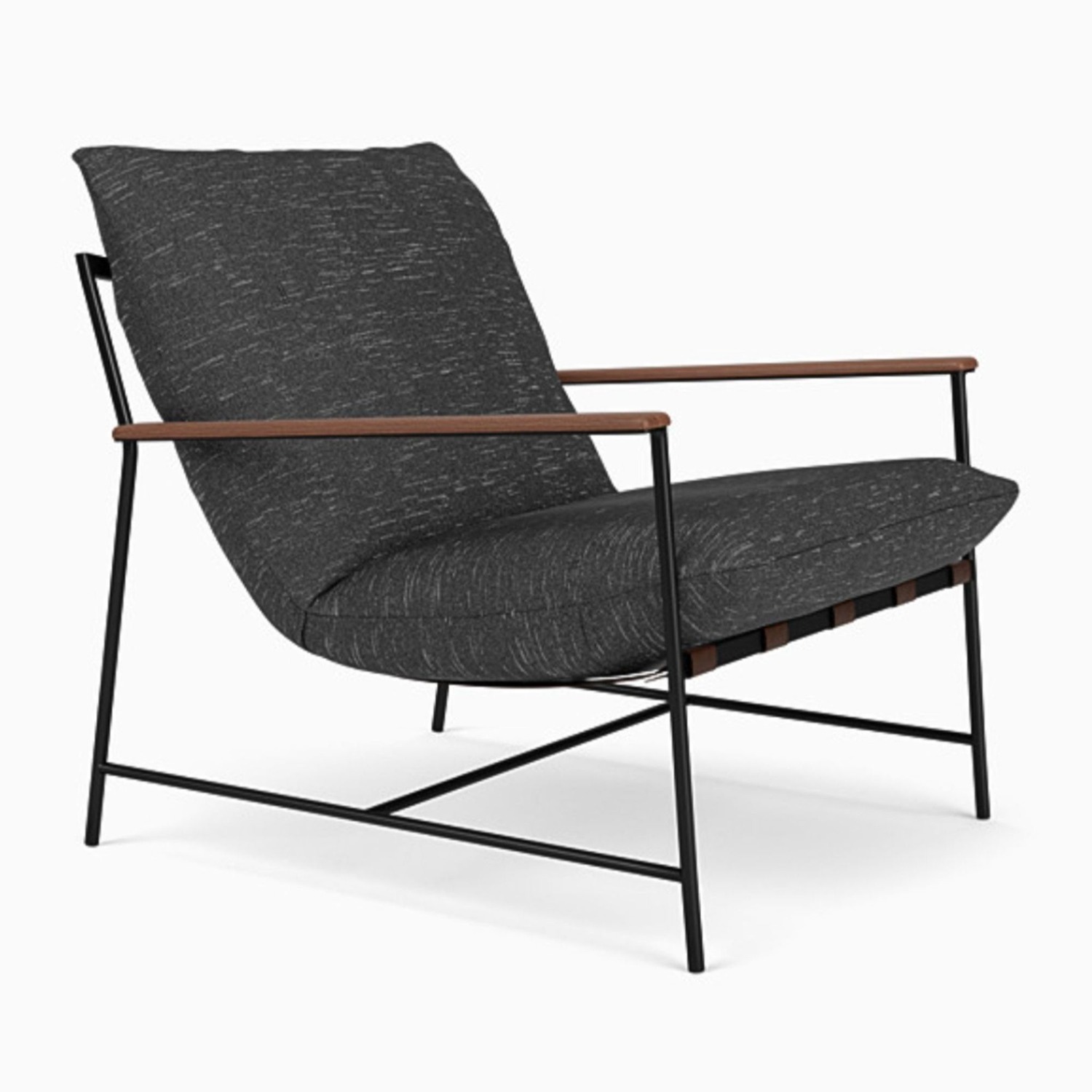 Denver Modern Vita Lounge Chair with Black Cushion - image-1