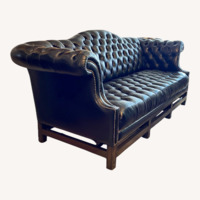Black Leather 3+ Seater Sofa