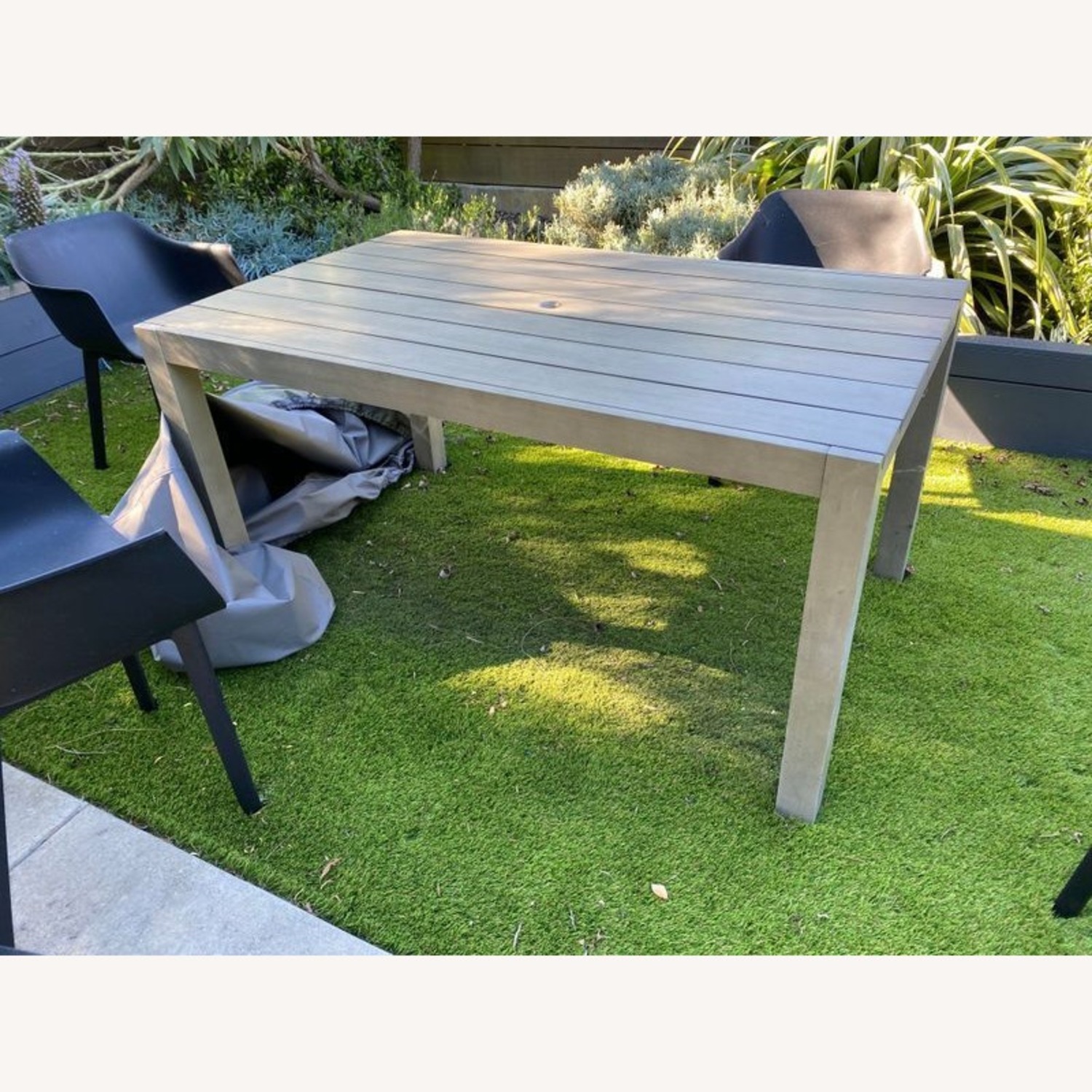 CB2 Matera Modern Outdoor Slatted Dining Table  - image-1