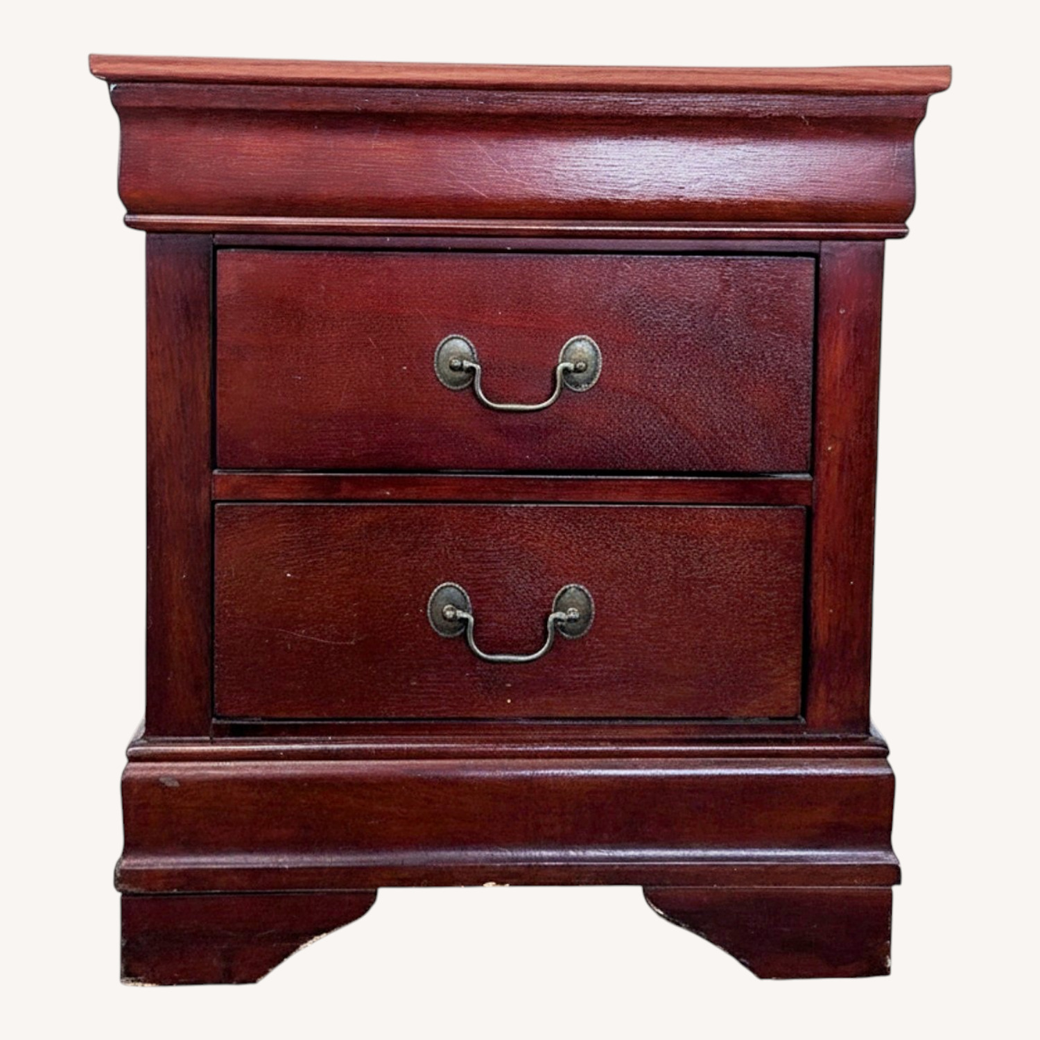 Two Drawer Wood Nightstand - image-0