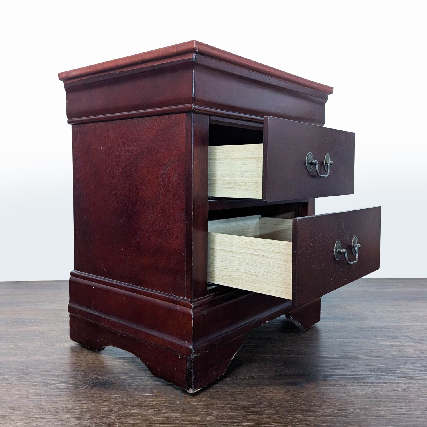 Two Drawer Wood Nightstand - image-4