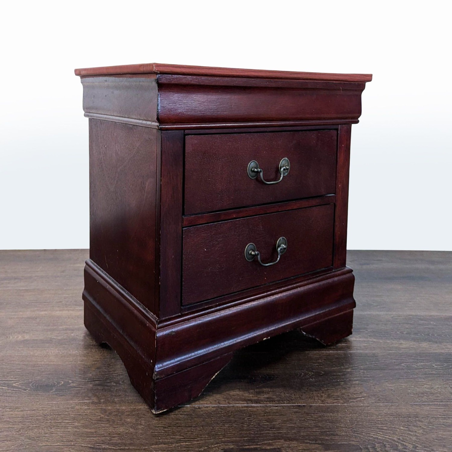 Two Drawer Wood Nightstand - image-2