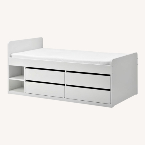 Used IKEA Slakt White Twin Storage Bed for sale on AptDeco