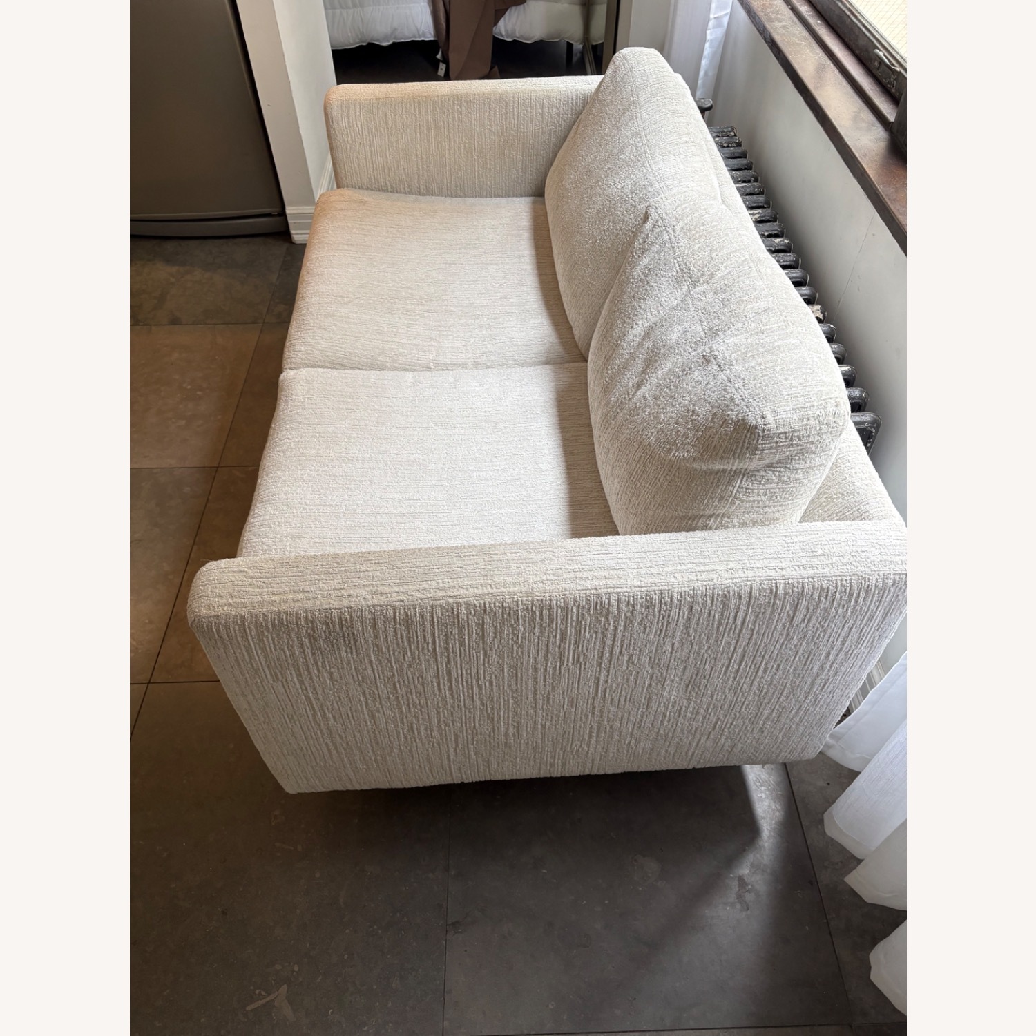 Milo Baughman White Fabric Loveseat - image-2