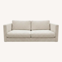 Milo Baughman White Fabric Loveseat