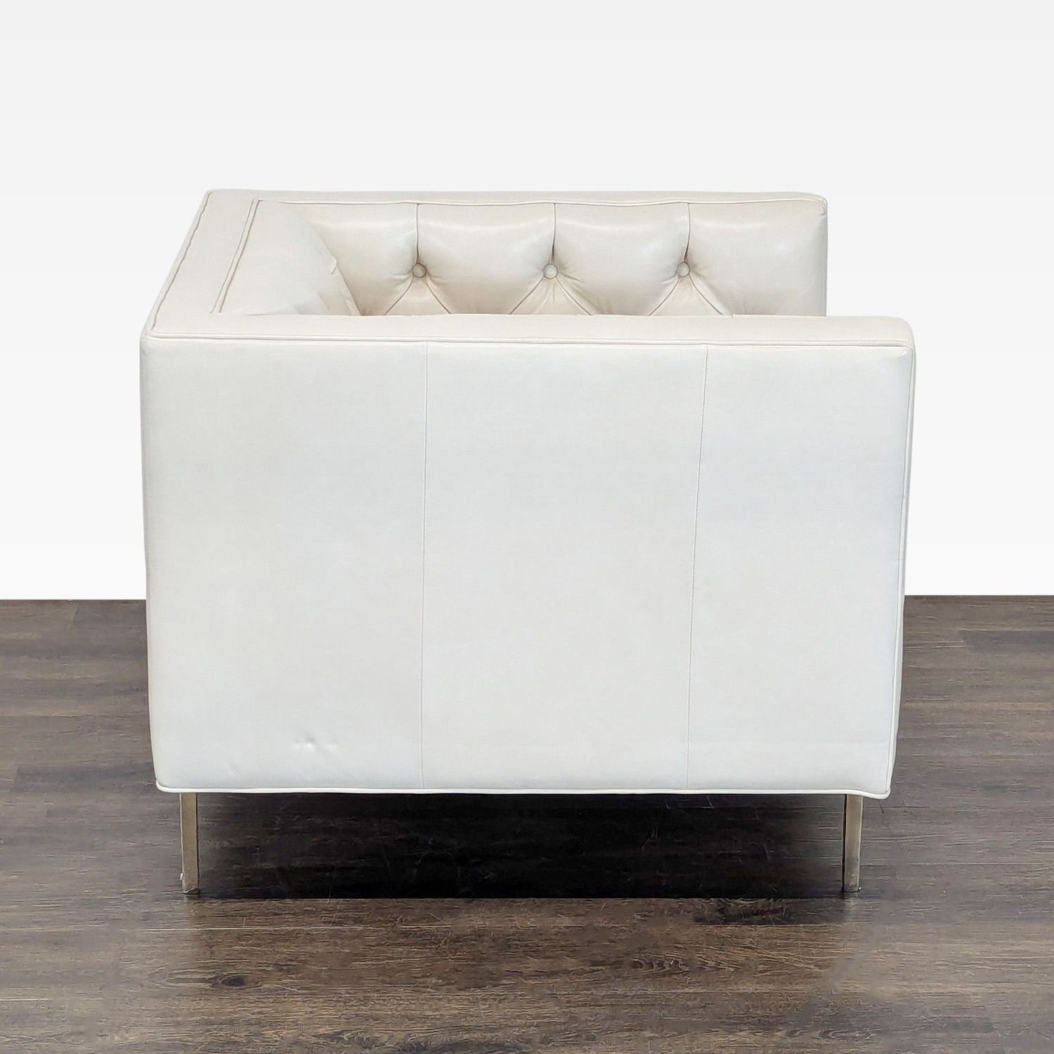Elite Leather Mila Chair - Grotto Ivory Leather - image-9