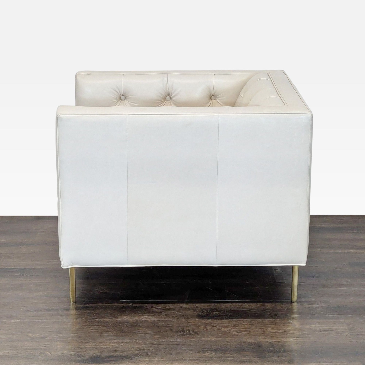 Elite Leather Mila Chair - Grotto Ivory Leather - image-5