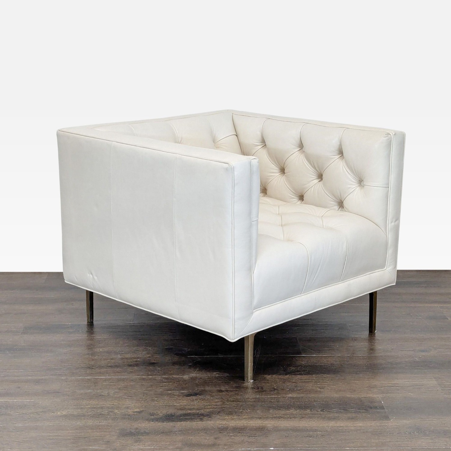 Elite Leather Mila Chair - Grotto Ivory Leather - image-3