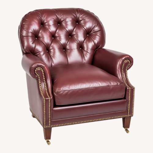 Used Hancock & Moore Tufted Leather Club Chair for sale on AptDeco