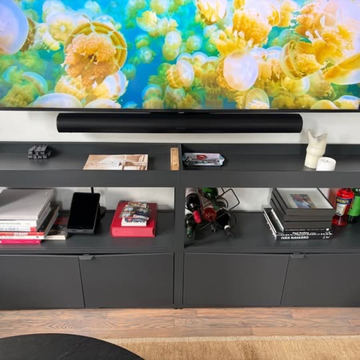 Hay Dark Gray Metal Media Storage - image-3