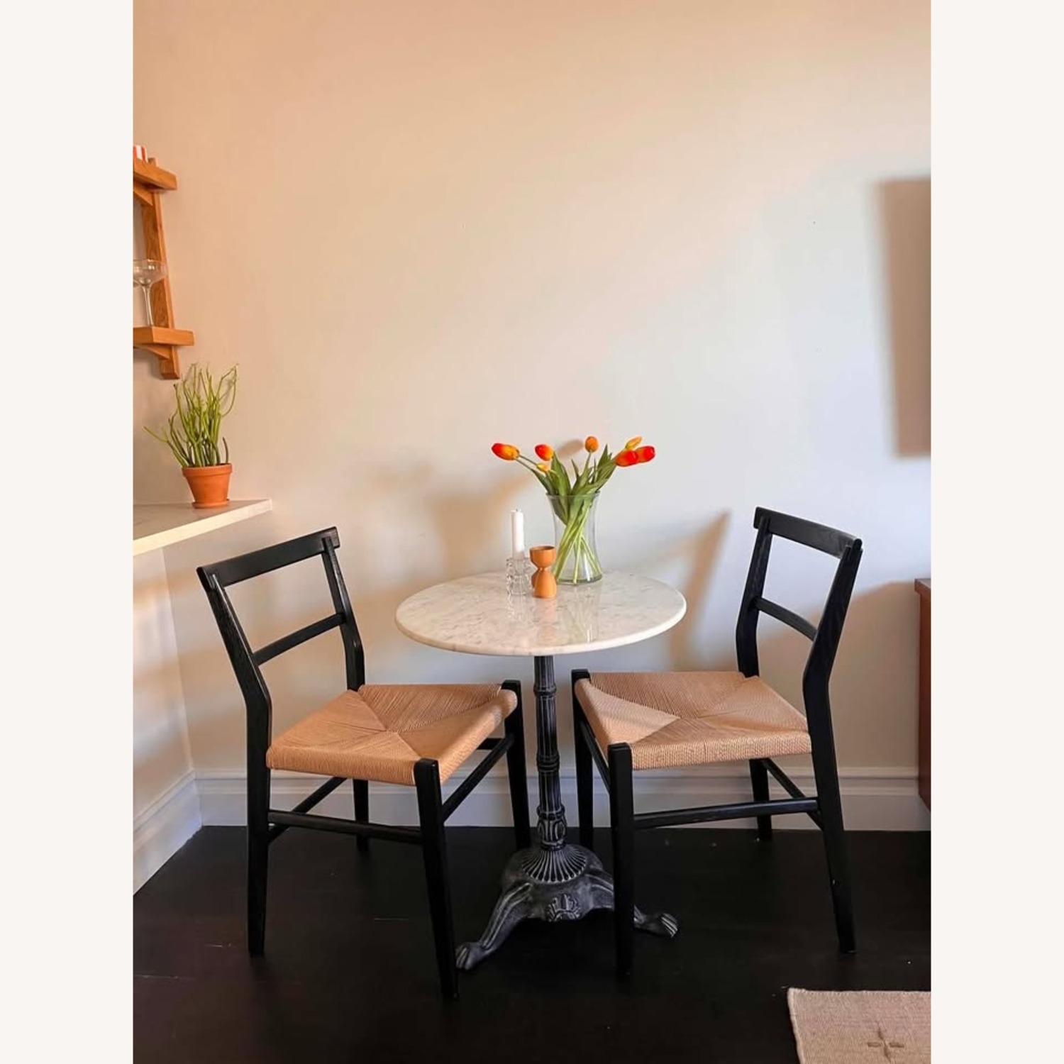 Anthropologie Oak Farmhouse Dining Chairs - image-1