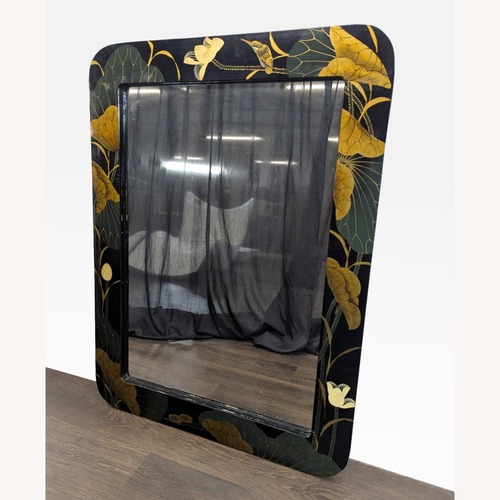 Used Asian Inspired Lacquered Wood Framed Mirror	 for sale on AptDeco