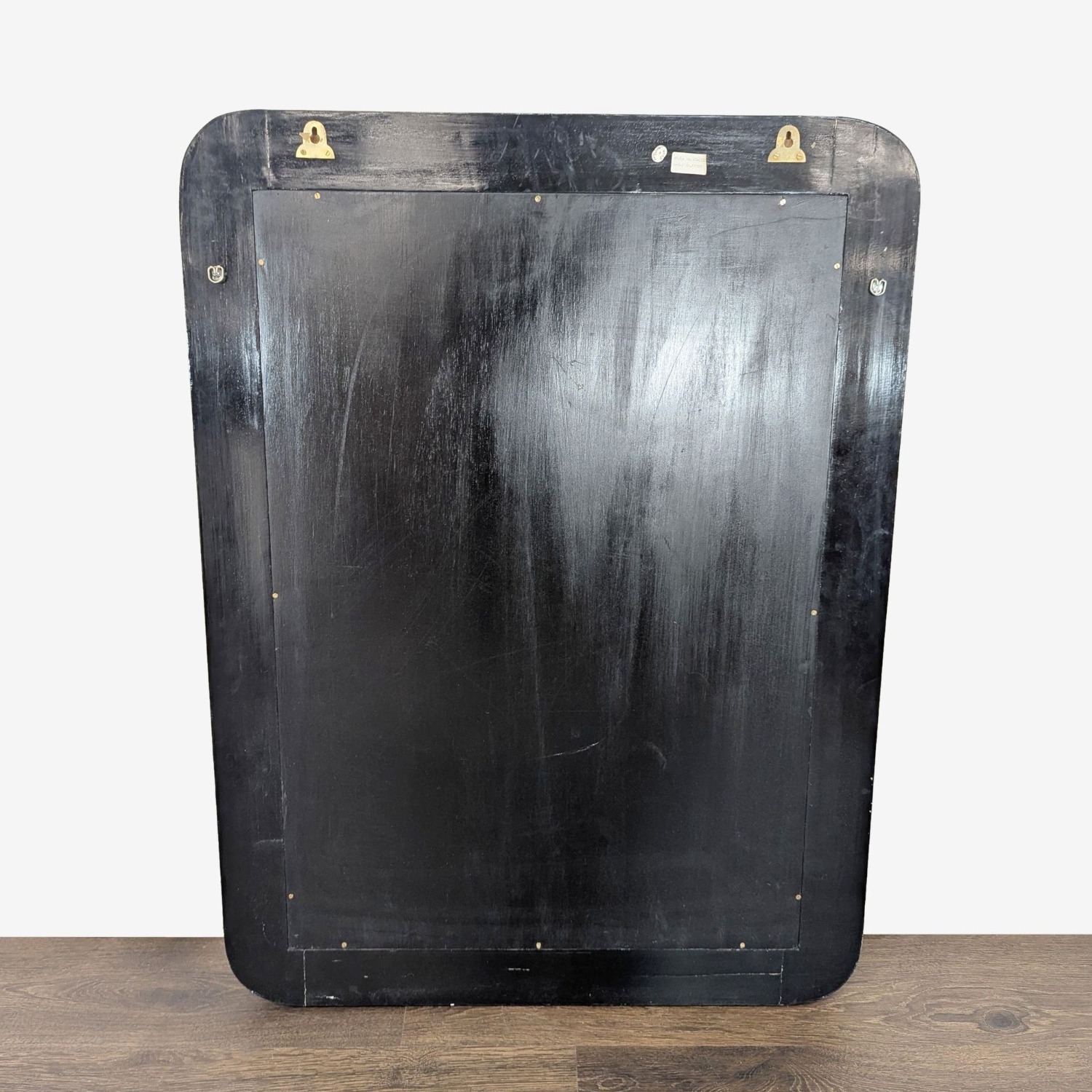 Asian Inspired Lacquered Wood Framed Mirror	 - image-4
