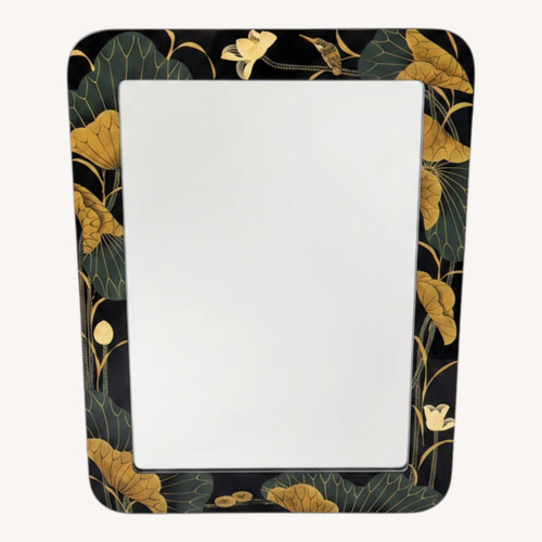 Used Asian Inspired Lacquered Wood Framed Mirror	 for sale on AptDeco