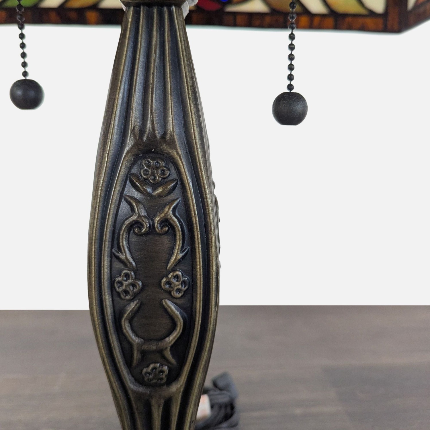 Stained Glass Table Lamp with Ornate Decorative  - image-4