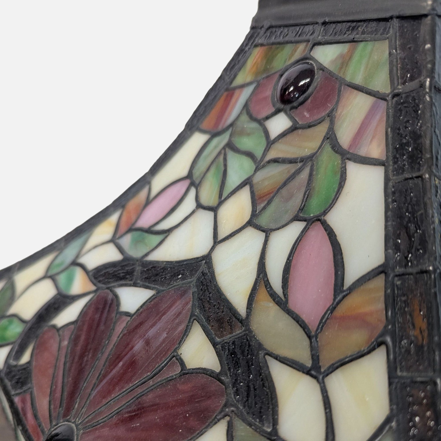 Stained Glass Table Lamp with Ornate Decorative  - image-9