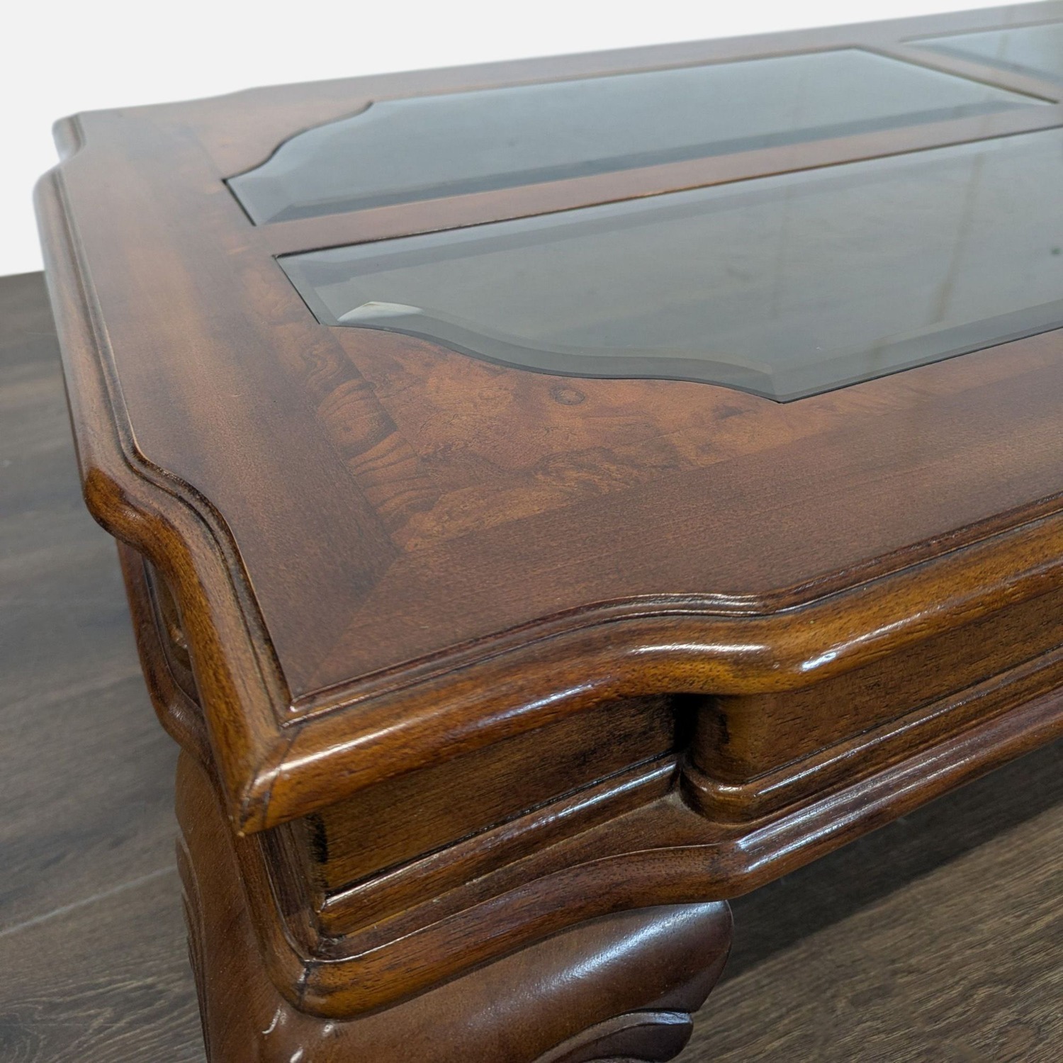 Carved Cherrywood Coffee Table	 - image-5