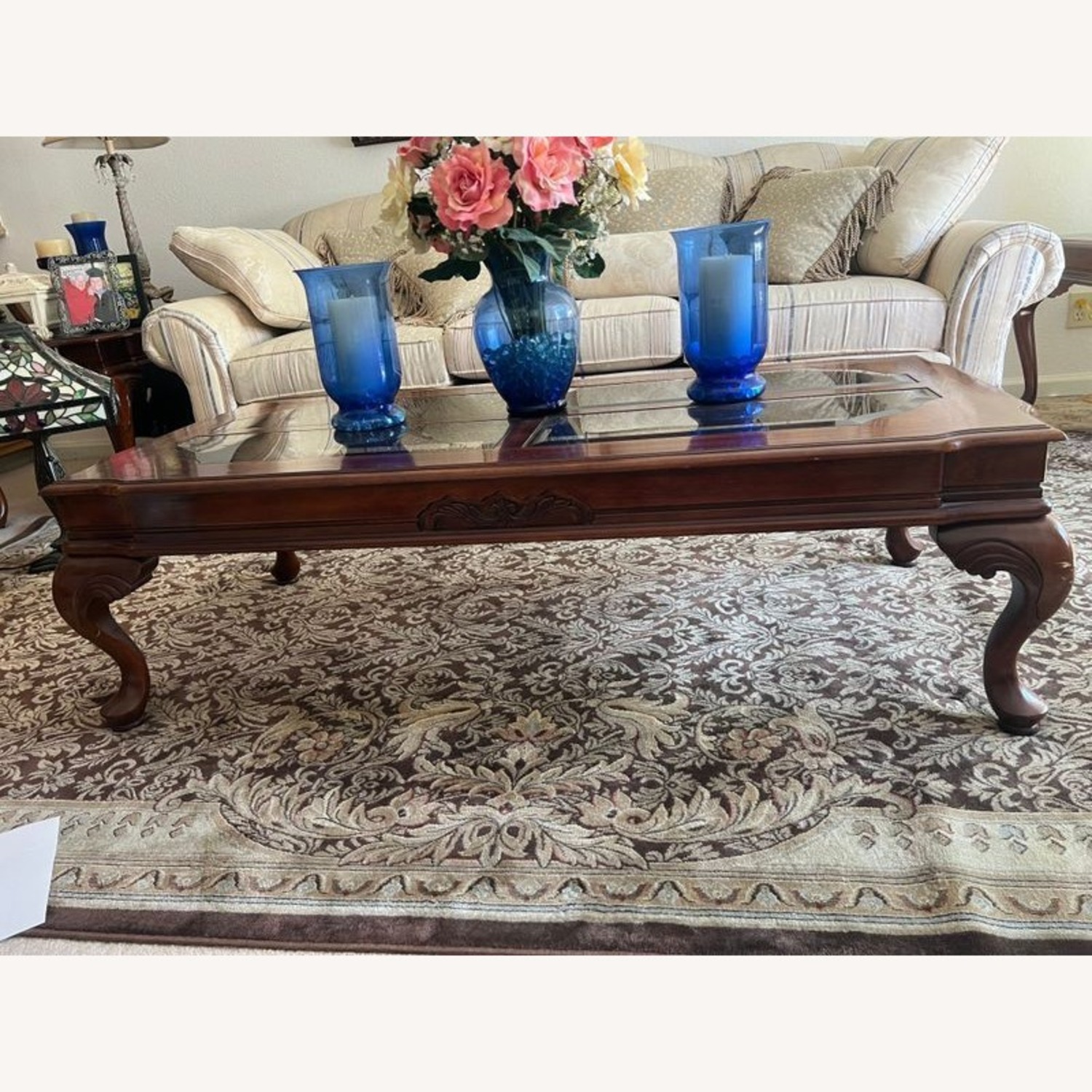 Carved Cherrywood Coffee Table	 - image-9