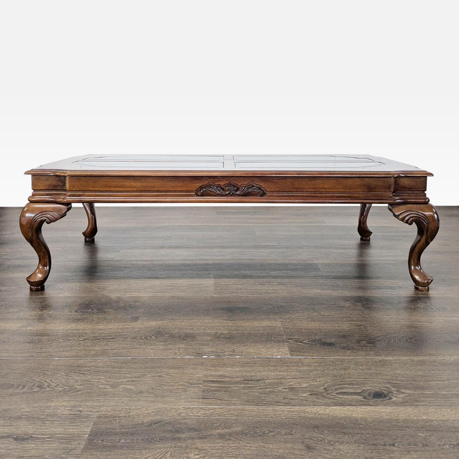 Carved Cherrywood Coffee Table	 - image-1