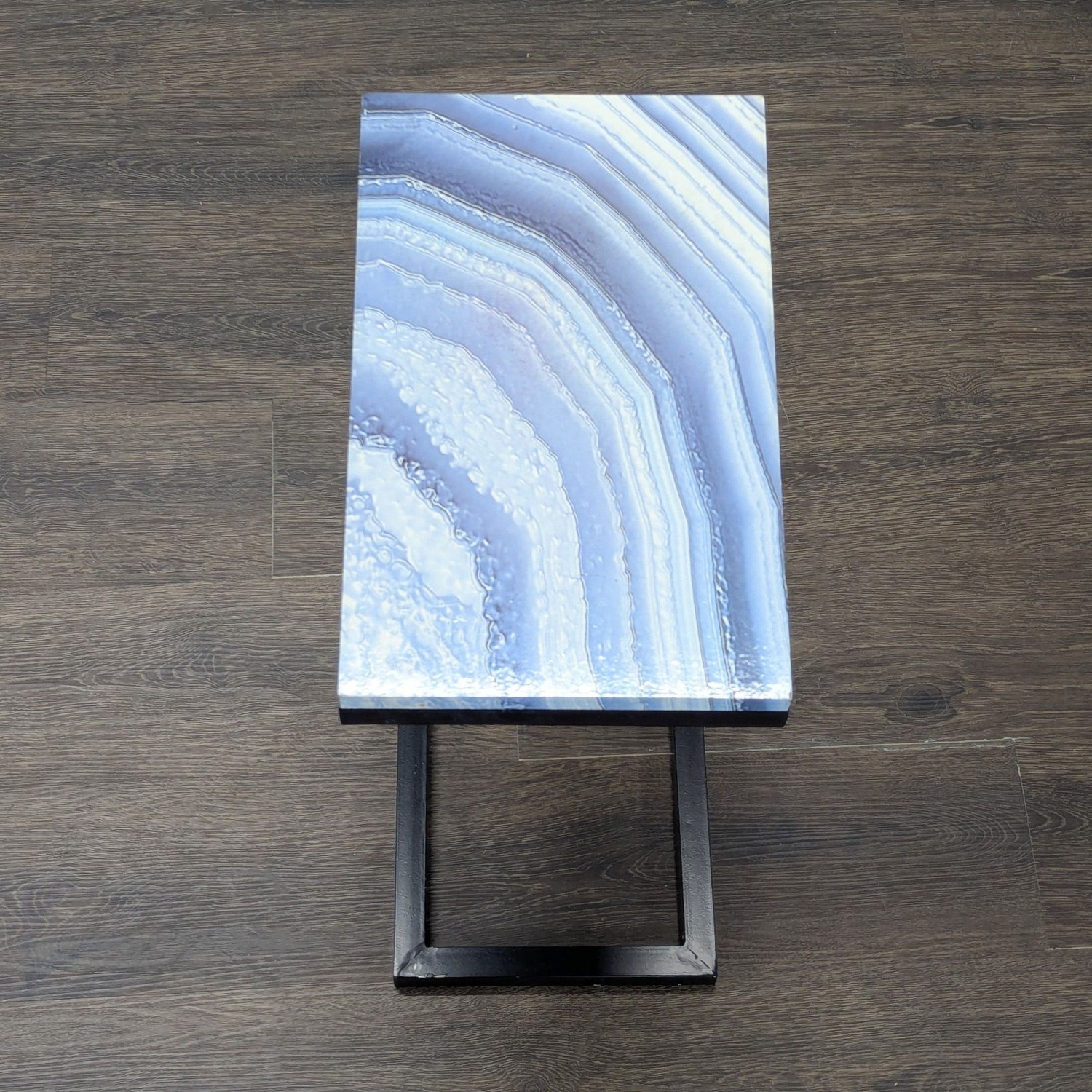 "C" Table with a Faux Stone Top	 - image-8