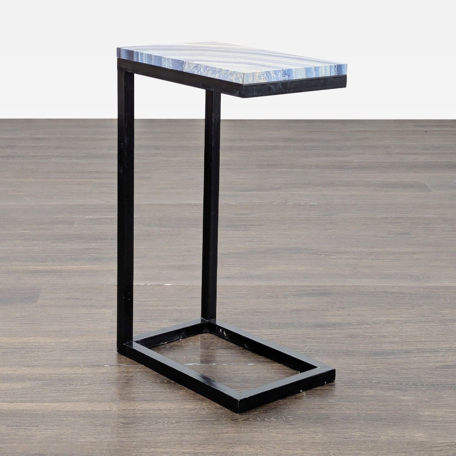 "C" Table with a Faux Stone Top	 - image-4