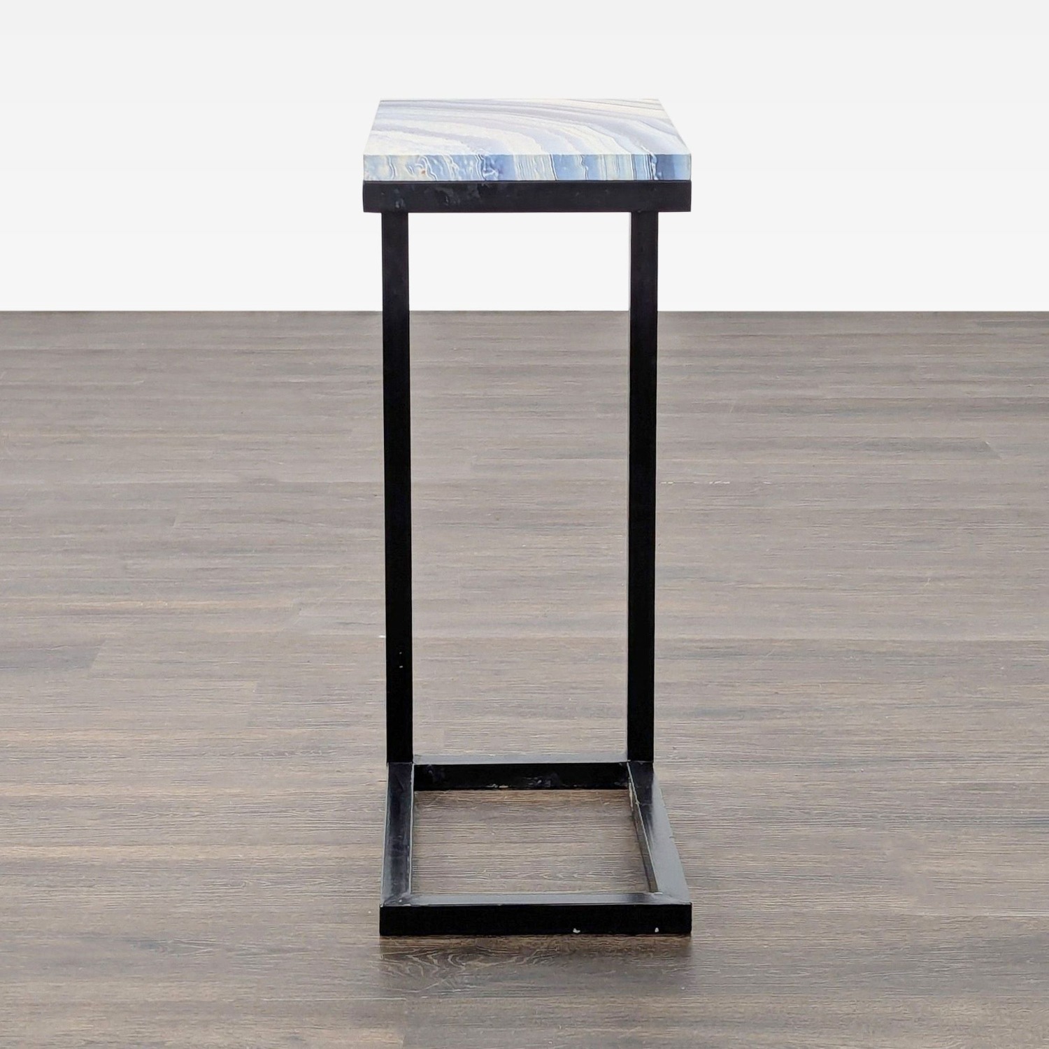 "C" Table with a Faux Stone Top	 - image-2