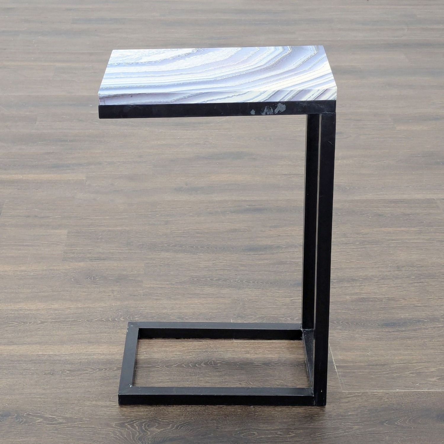 "C" Table with a Faux Stone Top	 - image-7