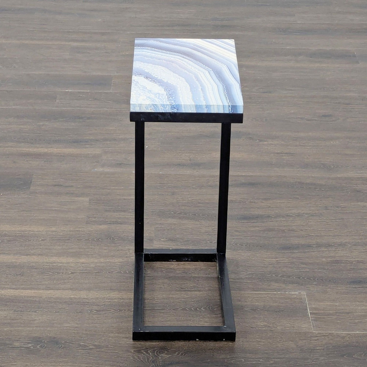"C" Table with a Faux Stone Top	 - image-3