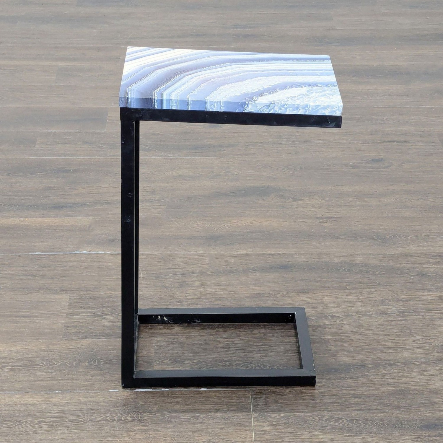 "C" Table with a Faux Stone Top	 - image-5