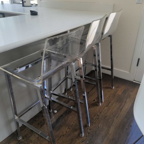 Used Acrylic and Chrome Bar Stool for sale on AptDeco