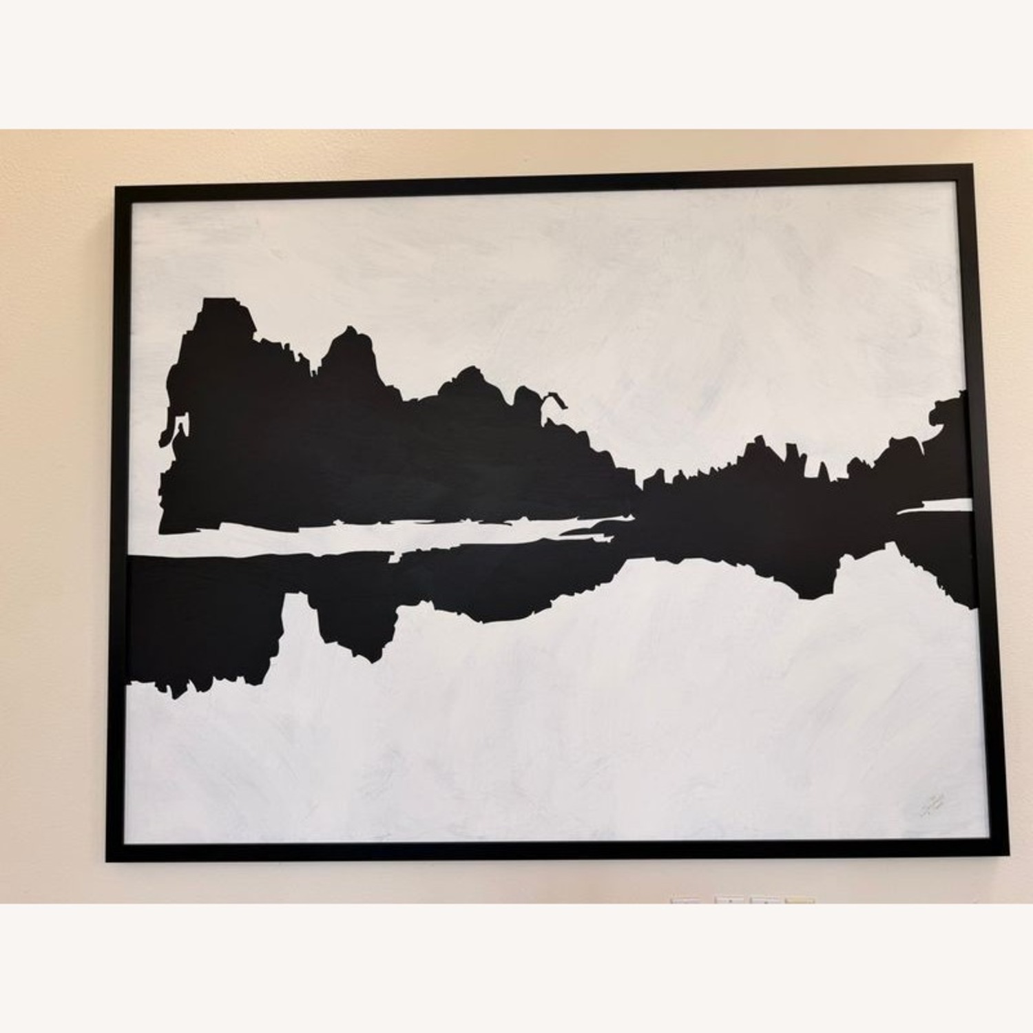 Modern Black and White Abstract Landscape Painting - image-6