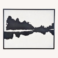 Modern Black and White Abstract Landscape Painting