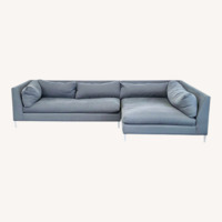 Crate & Barrel Gray Modern Sectional Sofa-Stylish