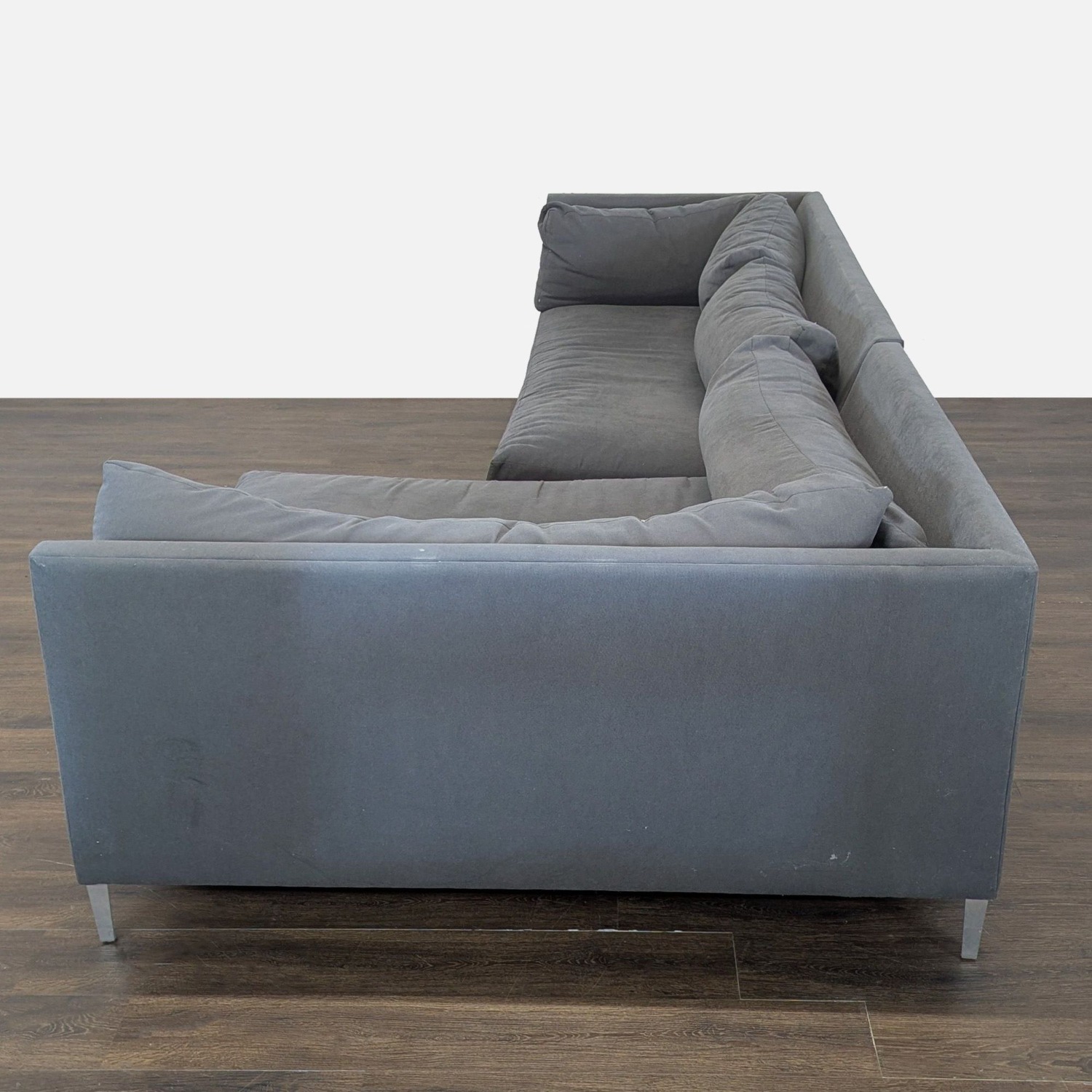 Crate & Barrel Gray Modern Sectional Sofa-Stylish - image-6