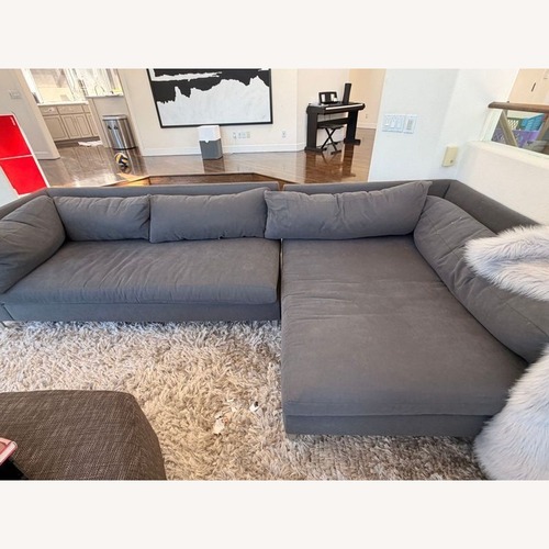 Used Crate & Barrel Gray Modern Sectional Sofa-Stylish for sale on AptDeco