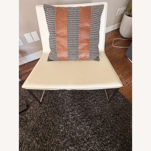 Used CB2 Triumph Modern White Leather Lounge Chair for sale on AptDeco