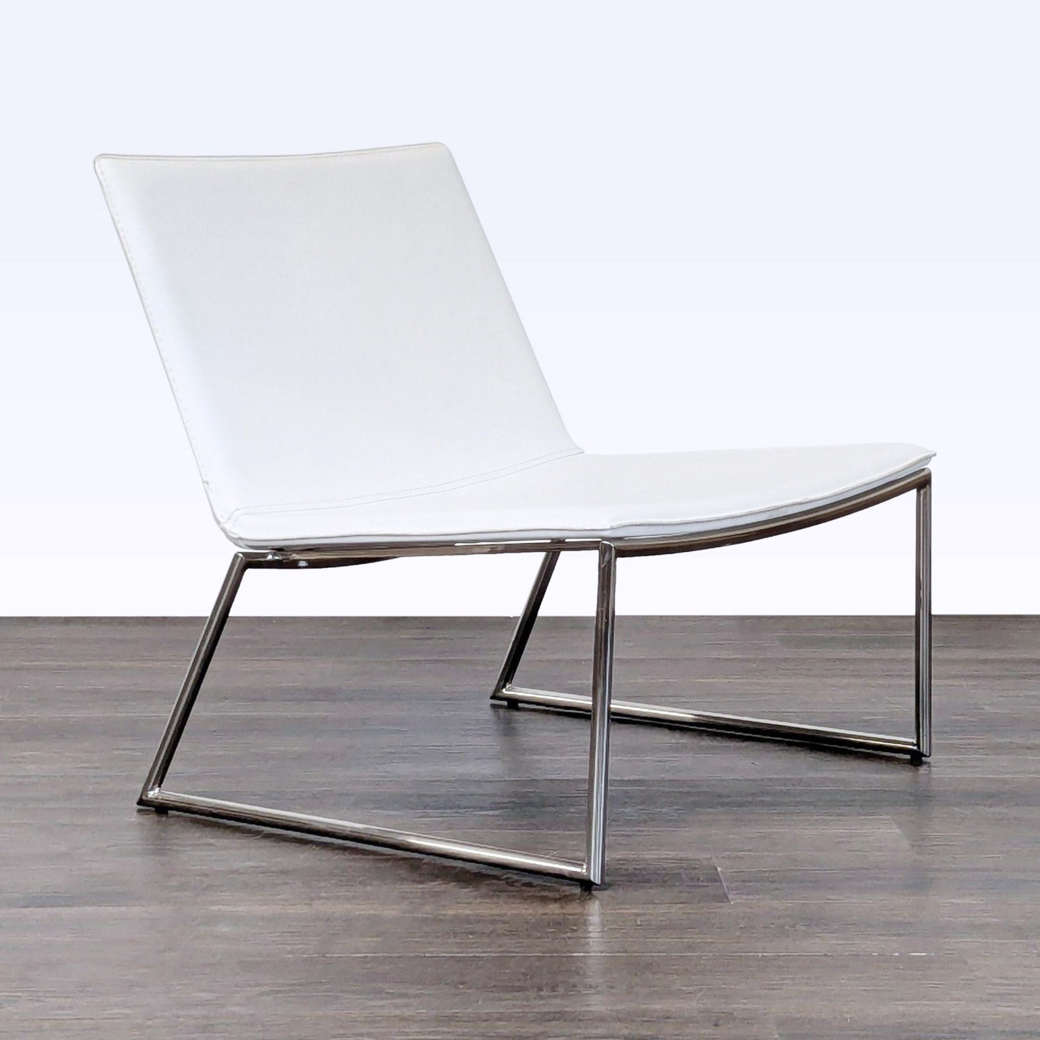 CB2 Triumph Modern White Leather Lounge Chair  - image-3