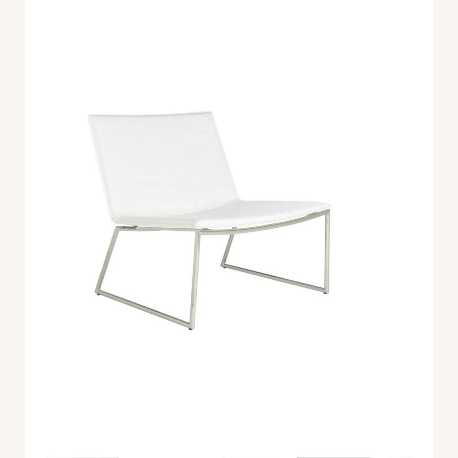 CB2 Triumph Modern White Leather Lounge Chair  - image-9