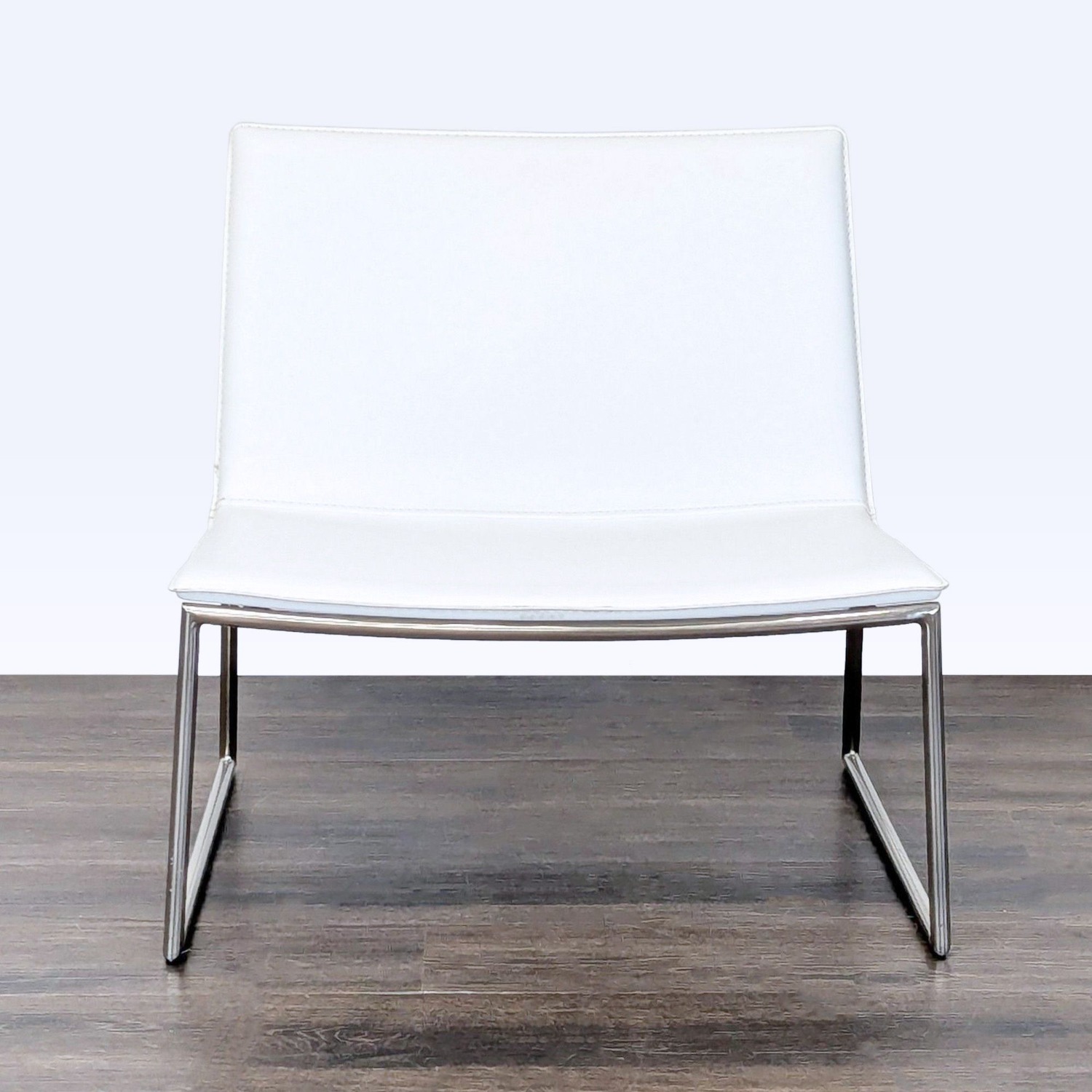 CB2 Triumph Modern White Leather Lounge Chair  - image-2