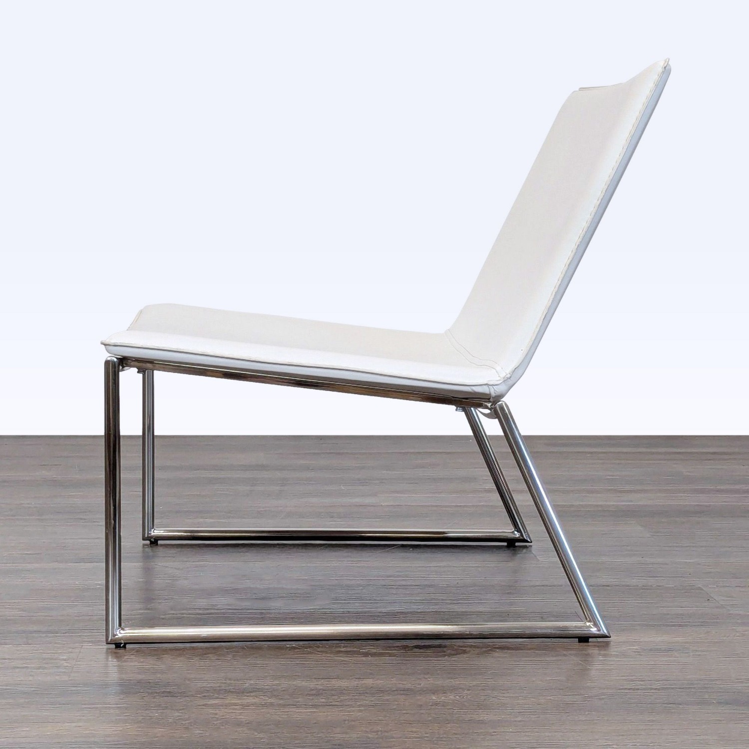 CB2 Triumph Modern White Leather Lounge Chair  - image-6