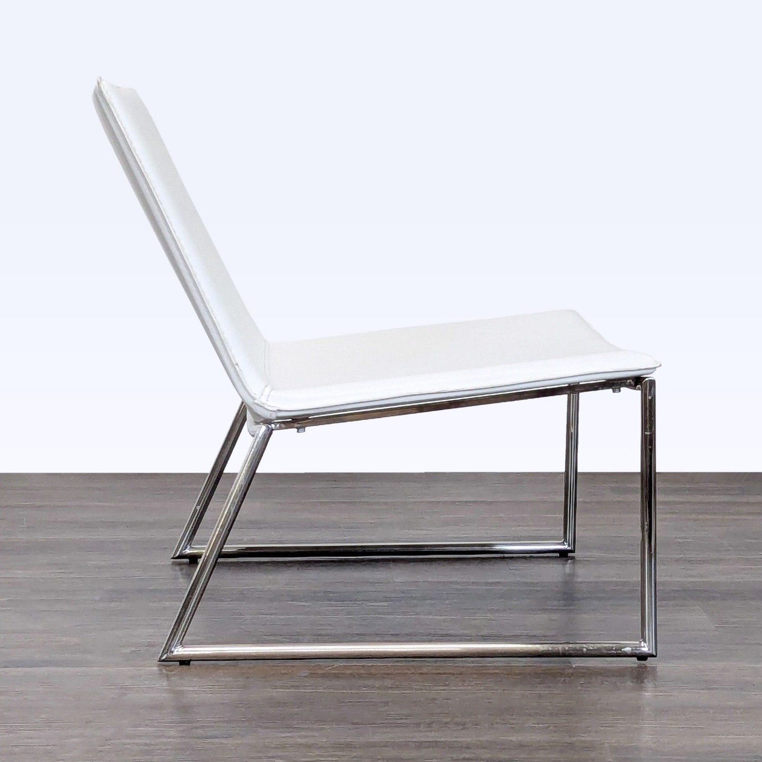 CB2 Triumph Modern White Leather Lounge Chair  - image-4