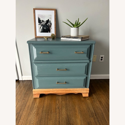 Used Vintage/Antique Finds Teal Blue Wood Dresser for sale on AptDeco