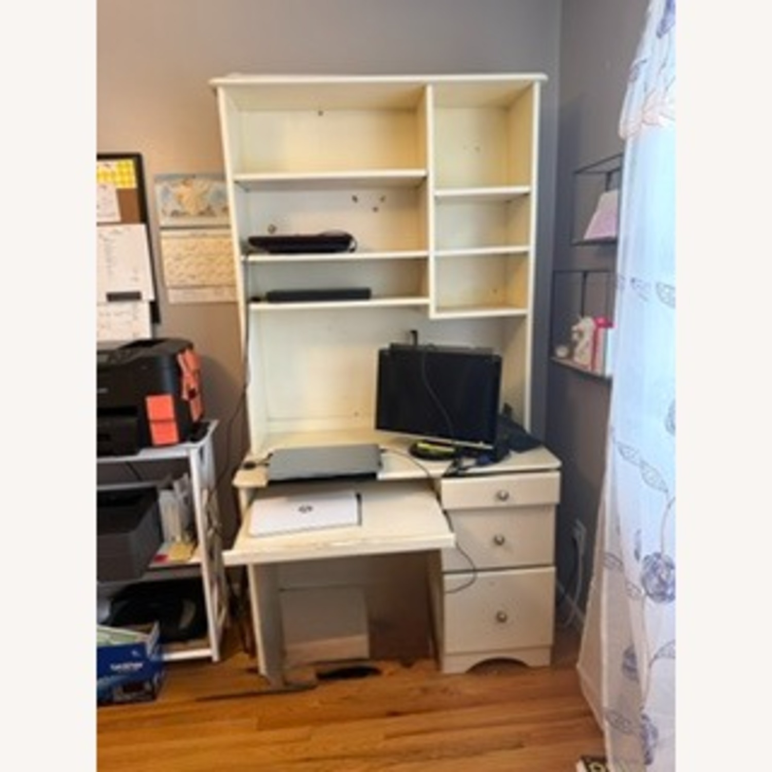 White Wood Bookcase - image-1